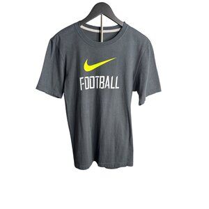 Nike Men's Swoosh Football Black Short Sleeve Regular Fit Cotton T Shirt S